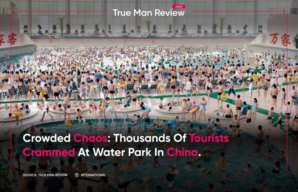Crowded water park, tourist overcrowding, safety measures, public health, social responsibility
